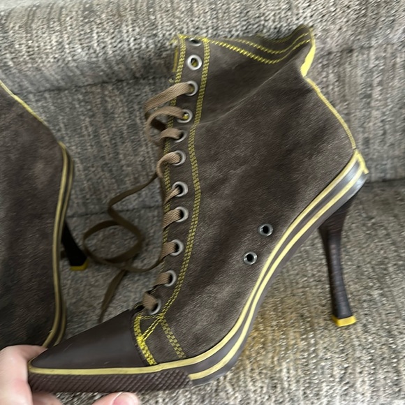 Rare suede STIL y2k high heel work boots 7.5 - Picture 16 of 16